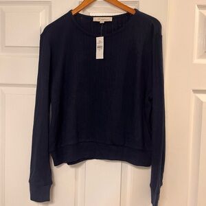 LOFT Navy Blue Women's Top Sweater XL